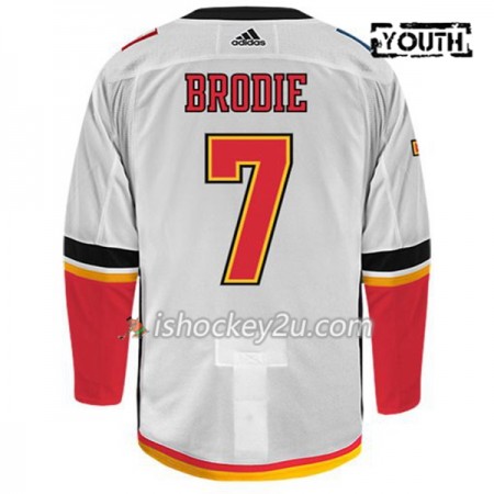 Børn NHL Calgary Flames Trøje TJ BRODIE 7 Adidas Hvid Authentic